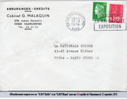 MARIANNE DE CHEFFER - LSI  Affranchie Avec 1x 0,30F Typo Avec B.de Ph. + 1x 0,50F Béquet (tarif Du Le 16/9/74) - 1967-1970 Marianne De Cheffer