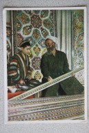 TAJIKISTAN Leninabad Region - Master Makhsud With His Pupil - Rare Postcard  - 1957 - Folk Decoration - Tadzjikistan