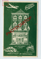 GRONINGEN-Cafe-Restaurant LANG-Herestraat 45-Commerce-Carte Reclame-Hollande - Groningen