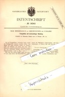 Original Patent - Max Merkelbach In Grenzhausen B. Koblenz , 1881 , Durchsichtige Thongefäße , Höhr-Grenzhausen !!! - Hoehr-Grenzhausen