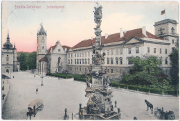 TEPLITZ SCHÖNAU Schloßplatz Belebt Pferde Kutsche Planwagen Teplice 4.2.1914 DRESDEN Gelaufen - Boehmen Und Maehren