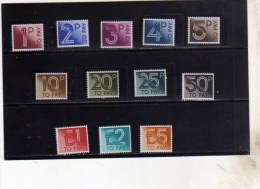 GREAT BRITAIN - GRAN BRETAGNA 1970 1975 POSTAGE DUE SEGNATASSE TASSE FULL SET  SERIE COMPLETA MNH - Strafportzegels