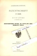 Original Patent - Otto Lücke In Hadamar , Nassau , 1880 , Unverbrennliche Fackeln !!! - Hadamar