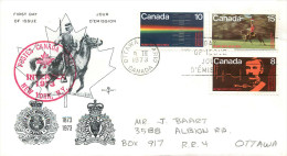 1972  RCMP Centenary  Sc 612-4  Complete Set On 1 FDC  Rosecraft Cachet - 1971-1980