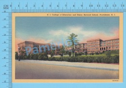 CPSM, Providence  ( Rhode Island College Of Education And Henry Bernard School ) Linen Postcard Recto/Verso - Providence