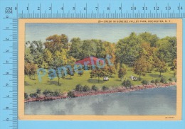 CPSM, New York  ( Creek In Genesee Valley Park Rochester ) Linen Postcard Recto/Verso - Rochester