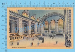 CPSM, New York   ( Main Concource Of Grand Central Terminal New York City ) Linen Postcard Recto/Verso - Grand Central Terminal