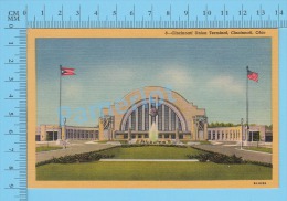 CPSM, Ohio  ( Cincinnati Union Terminal ) Linen Postcard Recto/Verso - Cincinnati