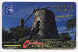 ANTIGUA & BARBUDA CARAIBES MV Cards ANT-6A  Sugar Mill 10$ CN 6CATA - Antigua And Barbuda