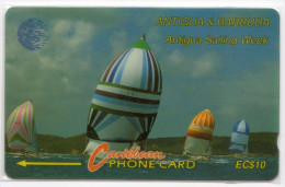 ANTIGUA & BARBUDA CARAIBES MV Cards ANT-7A  Sailing Weeks1 10$ CN 7CATA - Antigua U. Barbuda