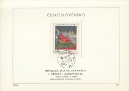Czechoslovakia / First Day Sheet (1968/30 A) Praha: Jan Zrzavy (1890-1977) "Cleopatra II" - Egiptología