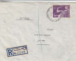 Israël - Lettre Recommandée De1950 - Oblitération Jérusalem - Animaux - Valeur 15 $ - Storia Postale