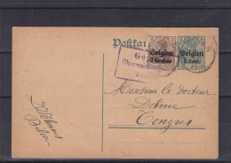 Belgique - Carte Postale De 1916 - Entier Postal - Oblitération Bilsen - Avec Censure - Armée Allemande