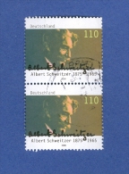 ALLEMAGNE R.F. 2000  N°  1921   X 2 SE-TENANT ALBERT SCHWEITZER OBLITÉRÉ - Albert Schweitzer