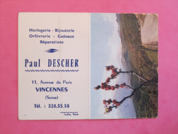 Petit Calendrier 1965 - Horlogerie Bijouterie à Vincennes - Corte Col De Pentone (Corse) - Petit Format : 1961-70
