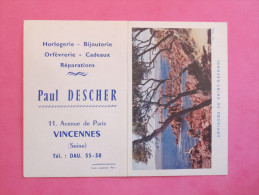 Petit Calendrier 1962 - Horlogerie Bijouterie à Vincennes - Environs De Saint-Raphael - Kleinformat : 1961-70