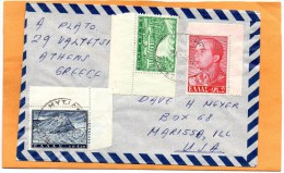 Greece Old Cover Mailed To USA - Brieven En Documenten
