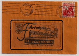 Deutsches Reich, München, City Of Motion, Advertising Letter Fahrt Mit Der Strassenbahn, 7-2-39 - Tram