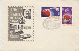 SPACE, COSMOS, SATELLITE STAMP, PHILATELIC EXHIBITION, SPECIAL COVER, 1966, ROMANIA - Lettres & Documents