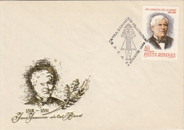 WOMAN FOLKLORE COSTUME SPECIAL POSTMARK, ION IONESCU DE LA BRAD, WRITER, EMBOISED SPECIAL COVER, 1969, ROMANIA - Lettres & Documents