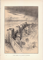 1890 - Lithographie Originale Albert ROBIDA - Aigues-Mortes Vu Du Phare De Constance - FRANCO DE PORT - Lithographies