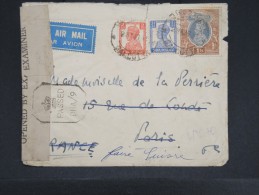 GRANDE BRETAGNE- INDE LETTRE DE CALCUTTA POUR PARIS AVEC CENSURE 1946   A ETUDIER LOT P2331 - 1936-47 Koning George VI