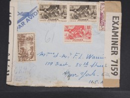 FRANCE- GUINEE  LETTREPAR AVION POUR NEW YORK VIA MARSEILLE PAR AVION 1942 AVEC CENSURE   A ETUDIER LOT P2333 - Cartas & Documentos