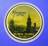 HOTEL  MOTEL OTELI OTEL HAREM SALIMIYE ISTANBUL TURKEY TURQUIE DECAL STICKER LUGGAGE LABEL ETIQUETTE AUFKLEBER - Hotel Labels