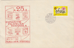 14593- PHILATELIC EXHIBITION SPECIAL COVER, FLOWER STAMP, 1966, ROMANIA - Lettres & Documents