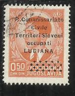 LUBIANA 1941 R. COMMISSARIATO 50 P 50P USATO USED OBLITERE´ - Ljubljana