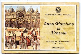 1994 ITALIA ANNO MARCIANO IN VENEZIA LIRE 1000 ARG FDC - Commémoratives