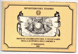 1989 ITALIA COLOMBO SCOPERTA DELL´AMERICA 1° EMISSIONE DITTICO ARG FDC - Commémoratives