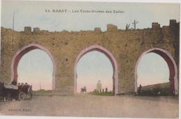 AFRIQUE,MAROC,RABAT,AR RIBAT,prés Salé,les Trois Portes Des Zaers En 1923,voiture à Cheval - Rabat