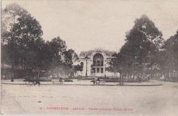 Carte Postale Ancienne,asie,asia,viet Nam,1900,saigon,ho Chi Minh Ville,cochinchine,théatre ,square Francis Garnier,rare - Vietnam