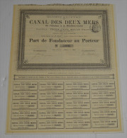 Sa Du Canal Des Deux Mers, De L'océan à La Méditérranée En 1894 - Navegación