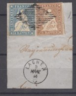 Nr 13I/14I, Op Fragment Met Stempel 'Lachen', Met Keurmerk/gepruft, Michel = 800 € (X20708) - Gebraucht