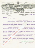 Brief 1904 - DÜSSELDORF-LEIPZIG-BERLIN -STUTTGART - FERD. EMIL JAGENBERG - Fabricant & Constructeur Machines De Papi - Autres & Non Classés