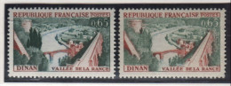 2 Timbres Postes Neufs Sans Charnière Variété Sans Le Bleu Donnant Un Vert Clair + E De Française En Forme De F - Ungebraucht