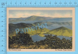 CPSM, Virgin Islands US ( Aerial View Of "The Promised Land", St. Thomas,) Linen Postcard Recto/Verso - Virgin Islands, US