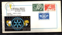 1955    FDC Du Rotary International,   Yv.  952 / 954 - Rotary, Lions Club