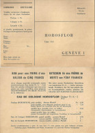 Werbekarte  "Eau De Cologne - Horosflor, Genève"       Ca. 1955 - Perfumes & Belleza