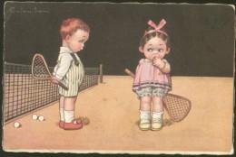 COLOMBO CHILDREN TENNIS OLD POSTCARD - Colombo, E.