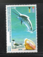 Cuba 2014 Sc 5595 Relations With Bahamas. Marlin,bird. Fauna MNH - Nuevos