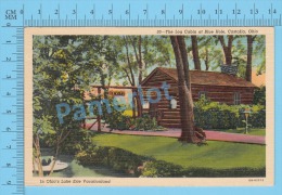 CPSM, Ohio ( The Log Cabin At Blue Hole, Castalia, In Ohio's Lake Erie Vacationland) Linen Postcard Recto/Verso - Autres & Non Classés