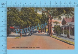 CPSM, Massachusetts ( Main Street Harwichport, Boston  ) Linen Postcard Recto/Verso - Cape Cod