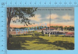 CPSM, Massachusetts ( Bridge Over The Narrows Wareham, Cape Cod, Cover Wareham 1942 ) Linen Postcard Recto/Verso - Cape Cod