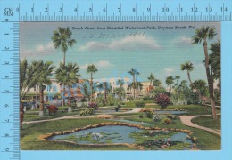 CPSM, Florida ( Beach Street Daytona Beach ) Linen Postcard Recto/Verso - Daytona