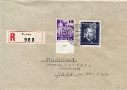 LIECHTENSTEIN LETTRE RECOMMANDEE VADUZ  POUR L'ALLEMAGNE 1938 - Brieven En Documenten