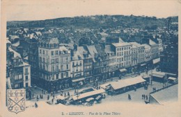 LISIEUX (Calvados) - Vue De La Place Thiers - Couleur Bleutée - Lisieux