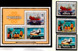 Penrhyn 1983 World Communications Year Set + Minisheet MNH - Penrhyn